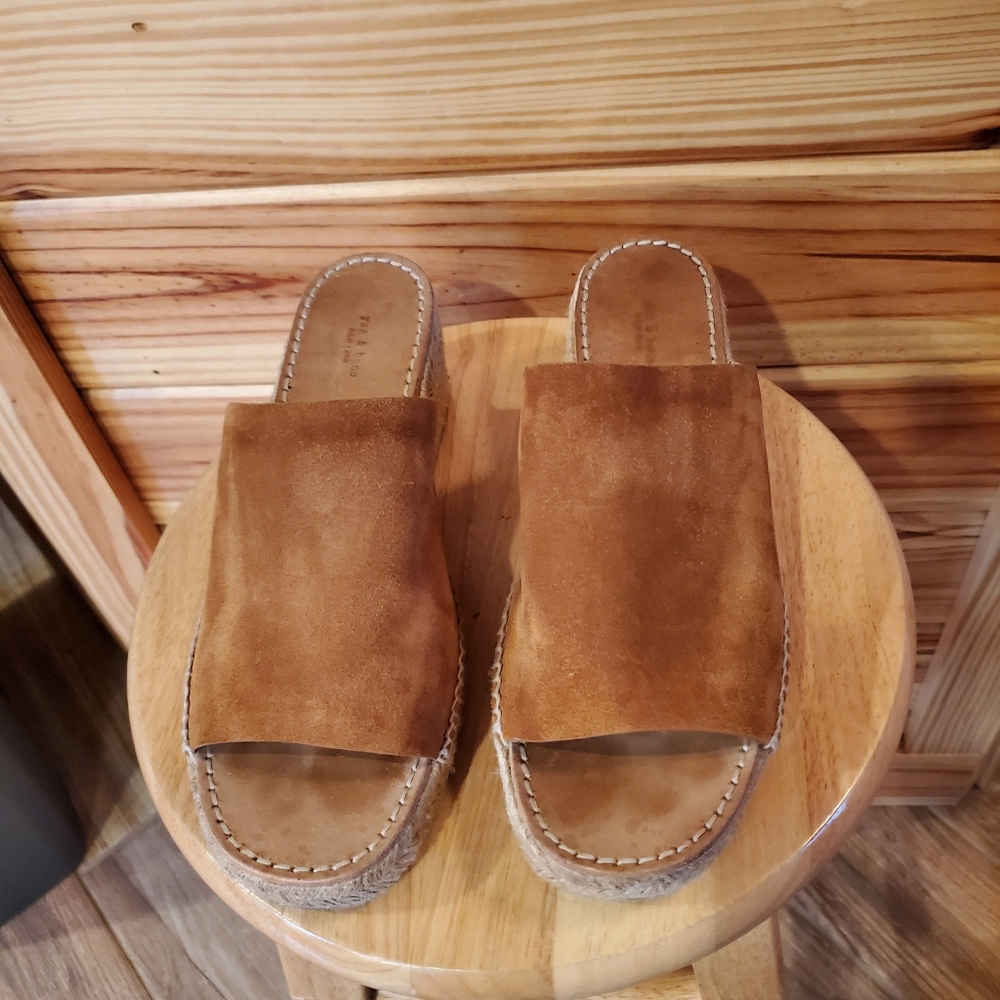 Rag & Bone Women's Suede Leather Espadrille Slide On Sandal Size 39.5 US 9.5